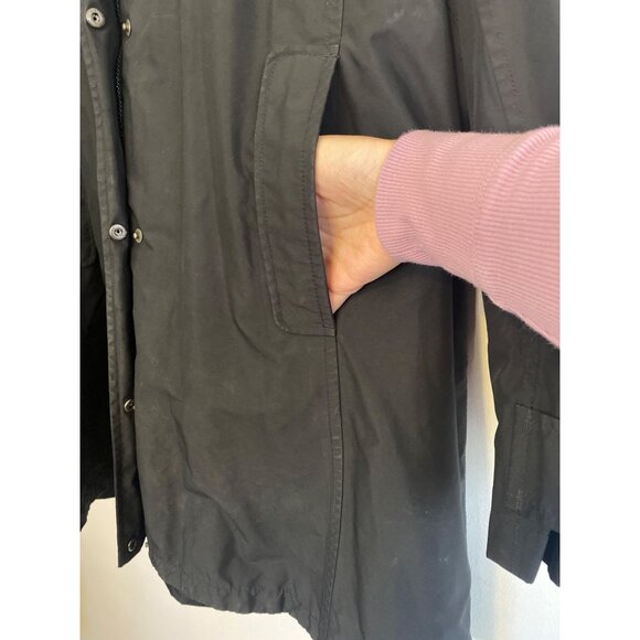 L.L.Bean Women’s Black Hooded Long Rain Jacket Size 1X - Picture 3 of 8